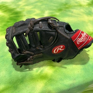 Black Used Rawlings Highlight Series Left Hand Throw First Base Baseball Glove 11.5"