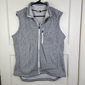 Duluth Trading Fleece Vest Men's Size: L Gray Full Zip Pockets Outdoor Hiking