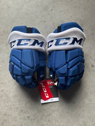 Toronto Maple Leafs NHL Brand New CCM 13" Pro Stock HGTKXP Gloves BLUE