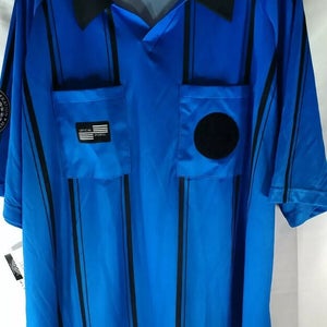 Official Sports International Referee Soccer Uniform Polo Blue Black Large NWT