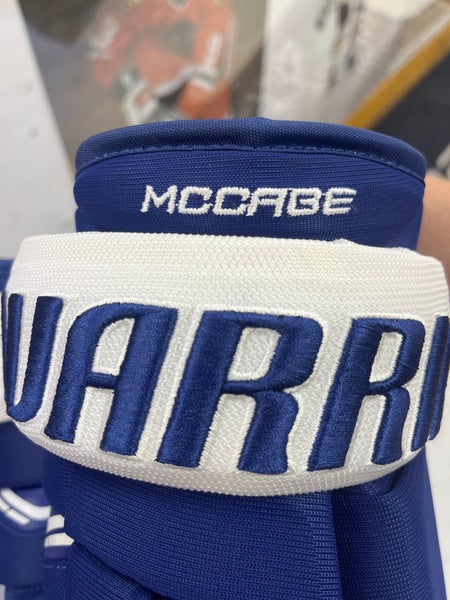Jake McCabe NHL Leafs Pro Stock Warrior Gloves 13" Pro Stock
