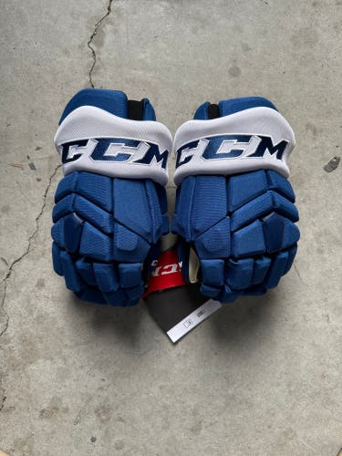 NHL 13” Toronto Maple Leafs NHL Brand New CCM Pro Stock HGTKXP Gloves BLUE WHITE