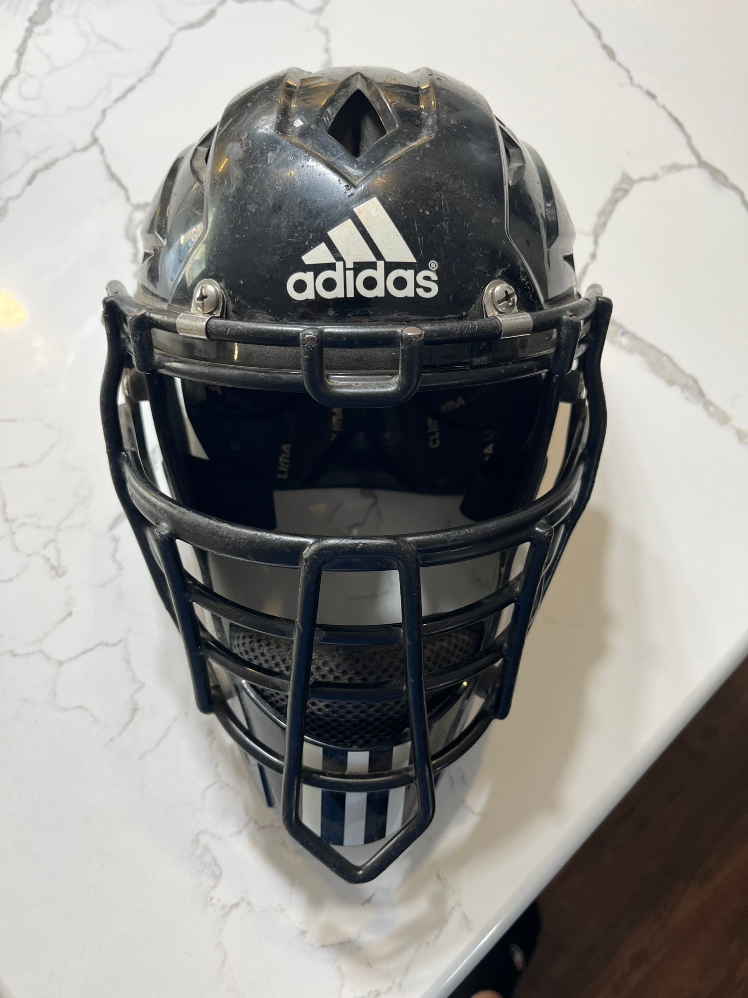 Softball Catcher's Adidas Triple Stripe Catcher's Gear Adidas Youth  Catchers Helmet 1/4-7 SidelineSwap Buy And Sell On SidelineSwap