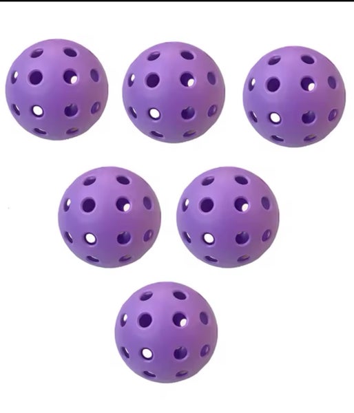Purple 6 Pack Outdoor Pickleball Balls
