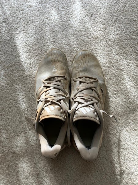 Gray Men's Used Size M 10.0 (W 11.0) Adult Adidas Low Top Turf Cleats (Comes with box)