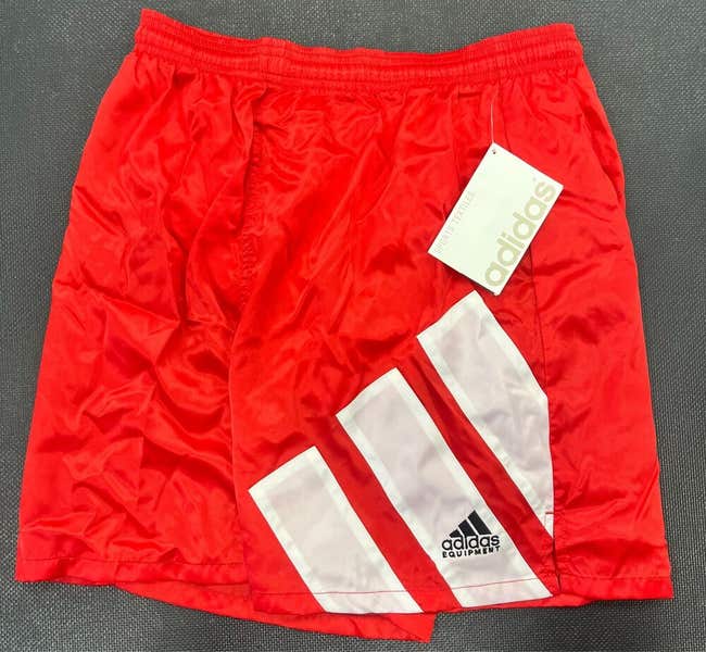 New vintage Adidas nylon satin soccer shorts mens small red