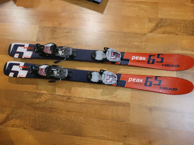 Like New Kid's HEAD Peak 65 97cm Skis With Marker bindingsBindings Marker 4.5 Bindings (SY471)