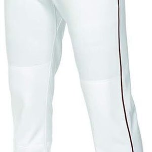 Easton Mako 2 White Baseball Pant Men's S M L XL Maroon Piped A167101