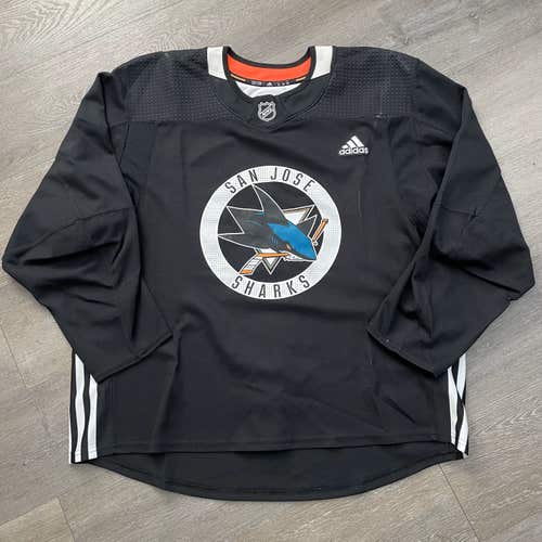Pro Stock San Jose Sharks Adidas Practice Jersey Sz 56