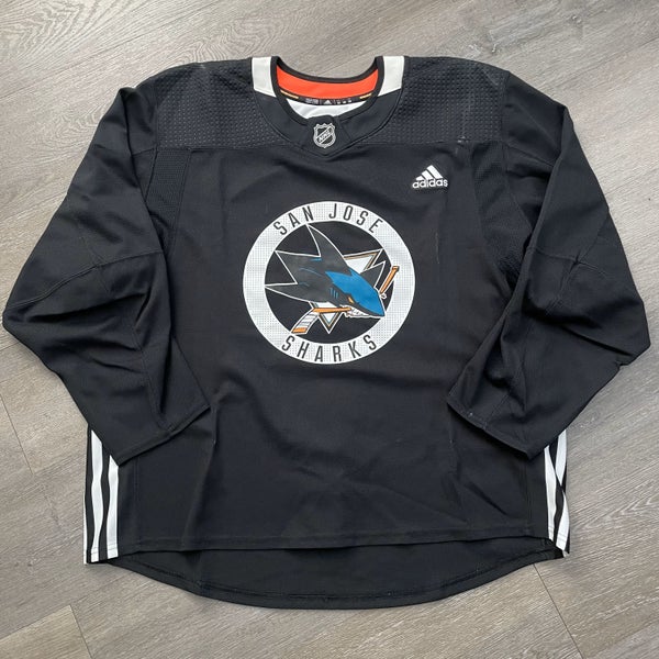 Pro Stock San Jose Sharks Adidas Practice Jersey Sz 56