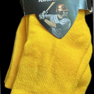 (2) pair All Sport, Sof Sole, gold yellow baseball football lacrosse socks, men’s large 10-12.5