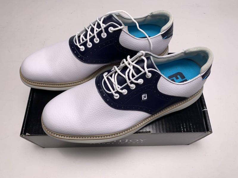 FootJoy FJ Traditions Golf Shoes White Navy Men's SZ 11.5 (57899)
