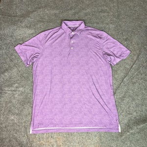 Johnnie O Mens Shirt Extra Large Purple Polo Golf Top Shelf Performance Sports