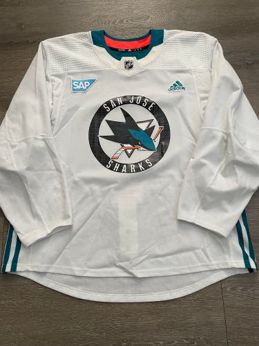 Pro Stock San Jose Sharks Adidas Practice Jersey Sz 56