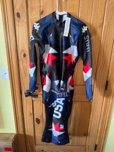NWT 2024 US Ski Team Kappa Speed Suit FIS Legal Medium (Back Zip)