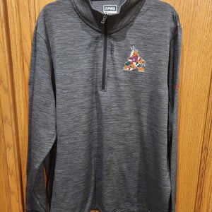 Arizona Coyotes Utah HC Fanatics Authentic Pro Gray 1/4 Zip Kachina Jacket - XL