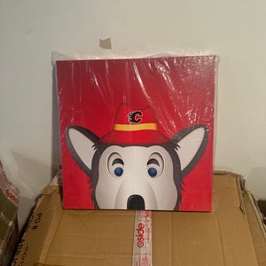 Calgary Flames mascot canvas-limited edition in packaging
