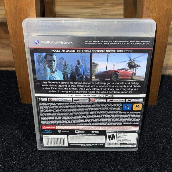 Jeu Grand Theft Auto V (GTA 5) Pour PlayStation 3 PS3 - Version Complète Avec Boîte, Manuel & Carte