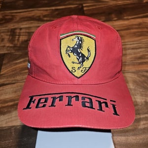 Vintage Rare Ferrari Racing Formula 1 Agip Fuel Promo Brim Spellout Hat Snapback