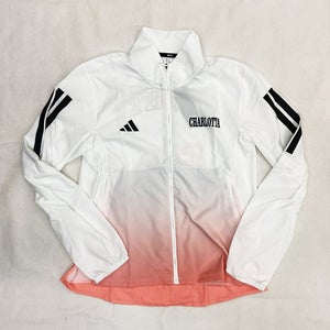 adidas Full Zip Cheetah Running Jacket "Charlotta" Women's S White Pink JF9045