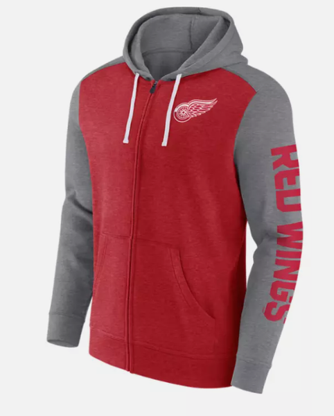 New Detroit Red Wings Full Zip Cotton Red Hoodie - Fanatics - Medium