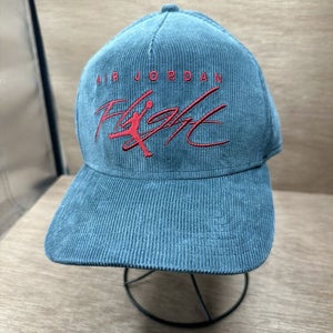Vintage Nike Air Jordan Snapback Original Corduroy Hat Blue Leather Strap