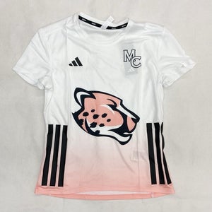 adidas MC Cheetah Adizero Running Tee Women's Small White Pink T-Shirt JF6713