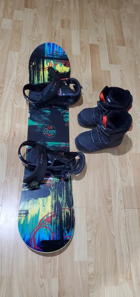 Rossignol Scan 120cm Snowboard +Burton Mission Binding Size Small+ Boots Size Kids US 5k.