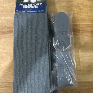 Grey Baseball socks and belt