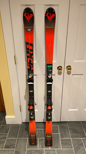 Used 2024 Rossignol 165 cm Racing Hero A FIS SL Skis With Bindings Max Din 15