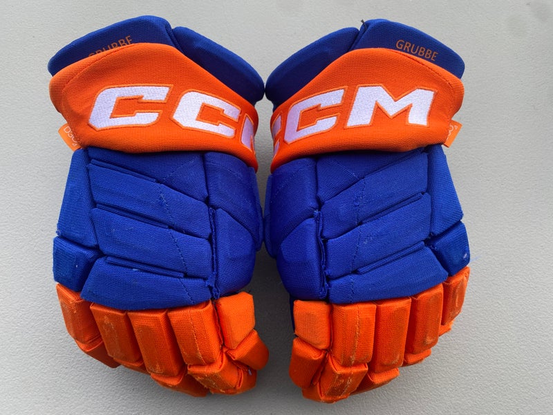 CCM JetSpeed FT1 Pro Stock Hockey Gloves 14" Royal Blue Oilers 31392