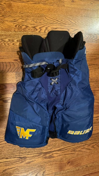 Mid Fairfield yellow blue Bauer shells Youth Large | SidelineSwap | Buy ...