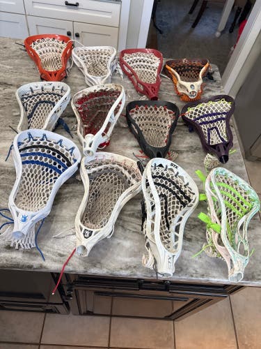 Mixed Lot of 12 Used Lacrosse Heads