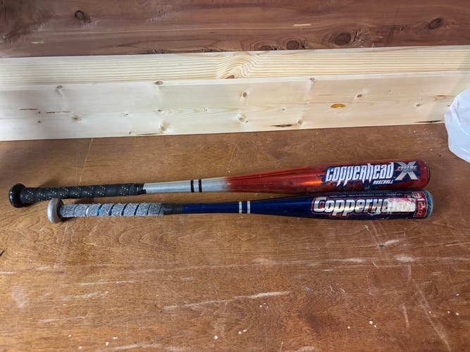 Two Used Copperhead Baseball Bats, 32in -3 And 28in -12