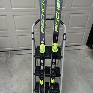 Used Unisex 2021 Racing 165 cm Fischer RC4 World Cup GS Junior Skis With Bindings