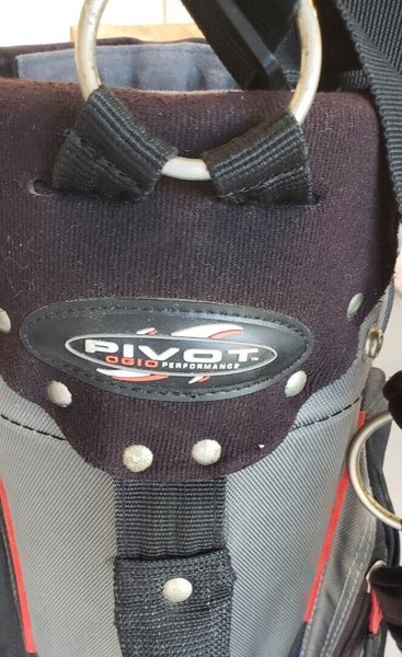 EXCELLENT PIVOT ORIO 5 WAY STAND GOLF BAG BLUE & BLACK W DROP DOWN LEGS  1124