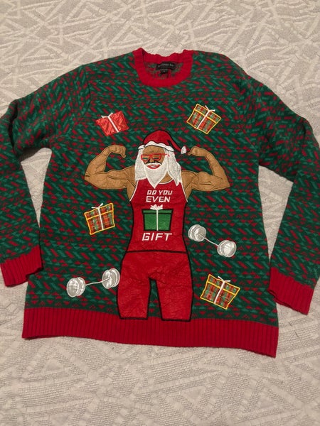 Do You Even Lift Ugly Christmas Sweater Adult Large