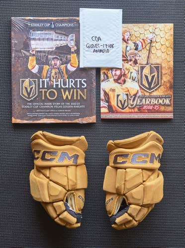 2024 NHL Winter Classic Vegas Golden Knights Pro Stock CCM Jetspeed Senior 14" Gloves - HGJSPP FT1