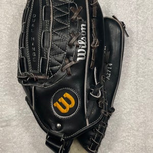 Used Wilson Right Hand Throw Pitcher's A2714 Baseball Glove 12.75"