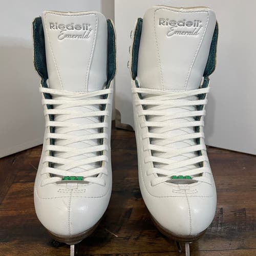 Riedell Emerald Model 119W Ladies Womens White Ice Skates Size 7