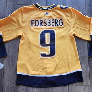 Nashville Predators Signed Forsberg Adidas Climalite Home Jersey 50 NWT