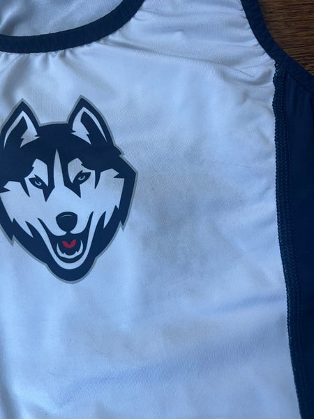 Nike Team Issued UConn Huskies Wrestling Singlet Men’s Size S CAA Blue White Nike Team Issued UConn