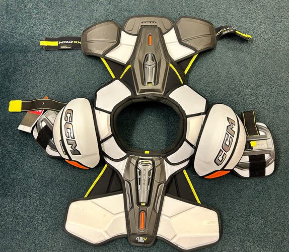 CCM shoulder pads, elbow pads & Sherwood shirt
