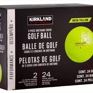 Kirkland Signature Performance+ Urethane Golf Balls - Neon Yellow - DOUBLE DOZEN