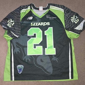Thomas Zenker New York Lizards 2017 Game Worn MLL Lacrosse Jersey XL