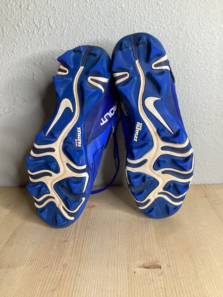 Blue Kid's Used Youth Nike Trout High Top Footwear Molded Cleats 6Y