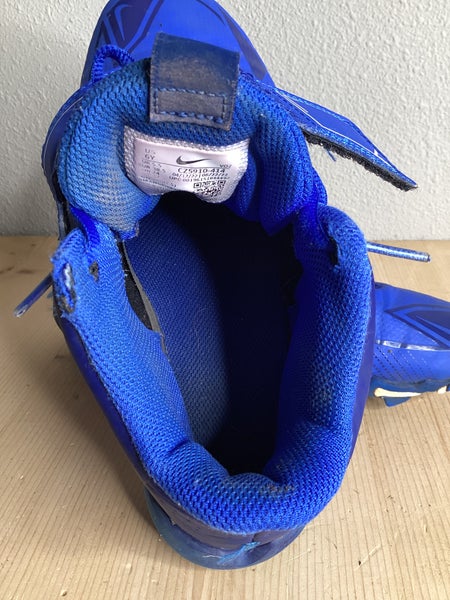 Blue Kid's Used Youth Nike Trout High Top Footwear Molded Cleats 6Y