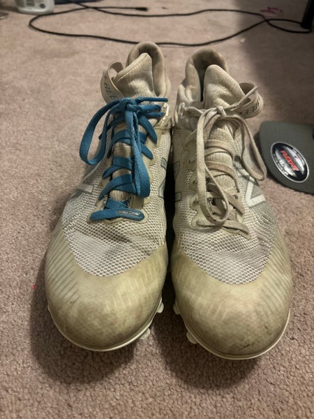 White Men's Adult Mid Top Molded Cleats Freeze 2.0