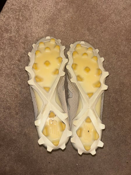 White Men's Adult Mid Top Molded Cleats Freeze 2.0