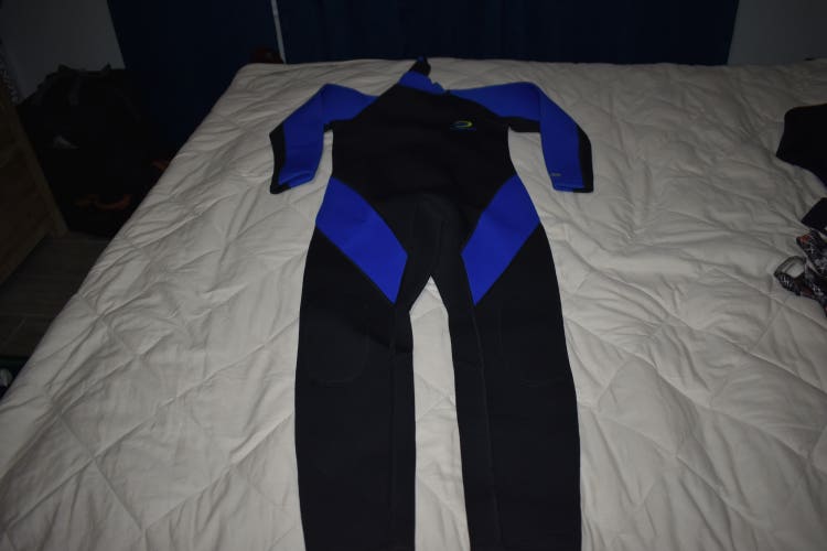 Deep See 3/2mm Wetsuit, Black/Blue, Youth XL